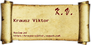Krausz Viktor névjegykártya